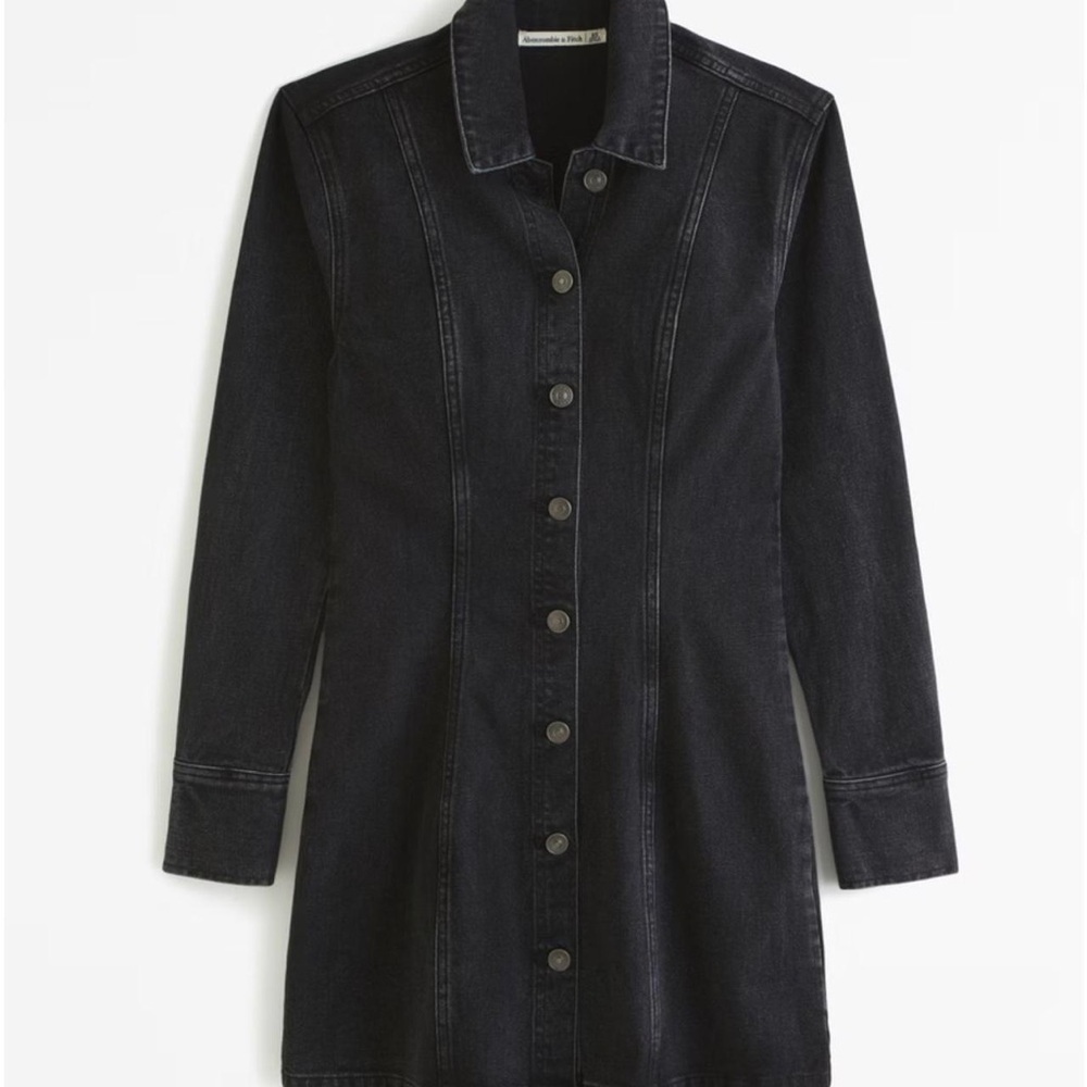 Black Abercrombie & Fitch Denim Long Sleeved Mini Dress